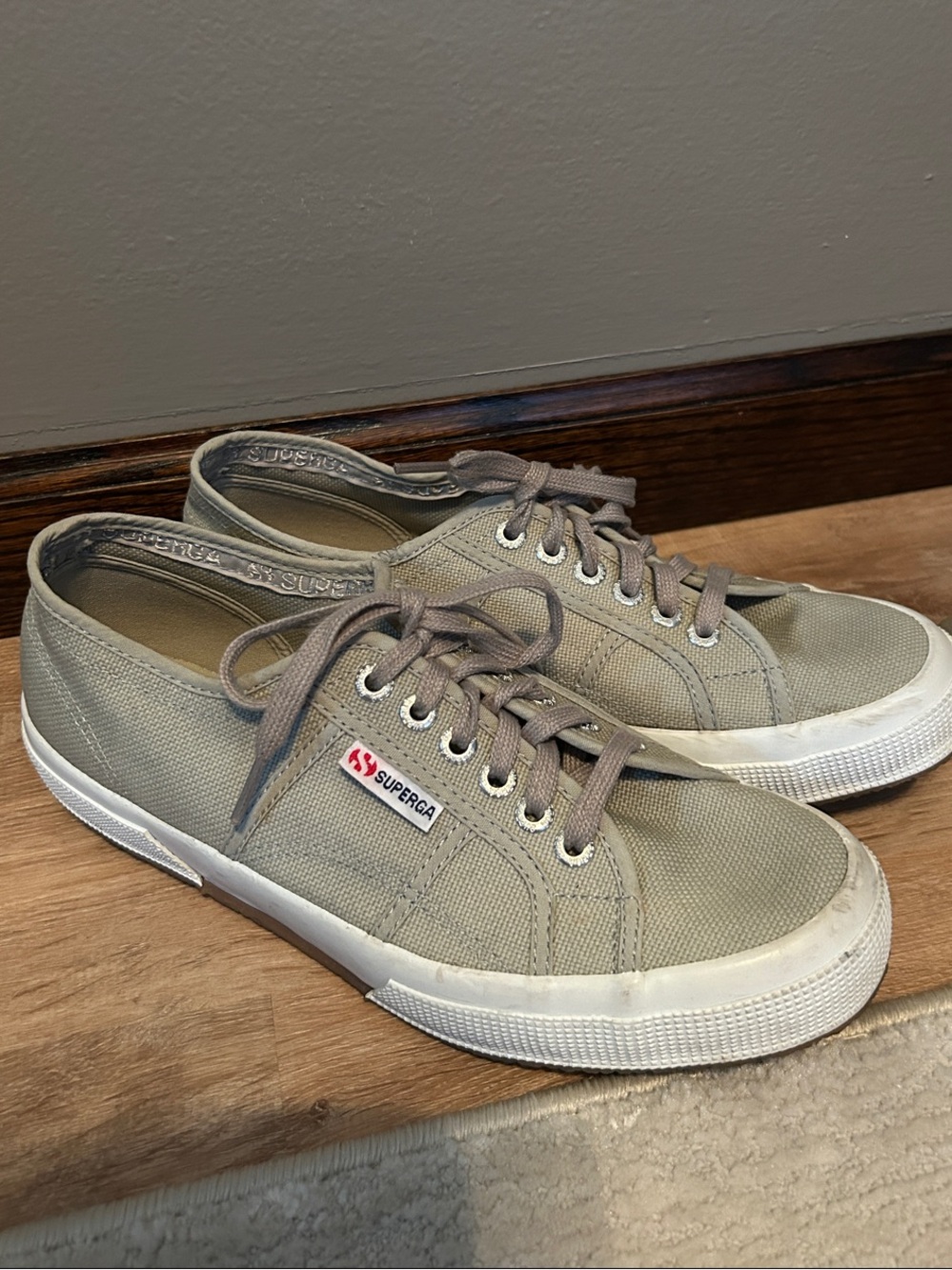 Superga Low-Top Canvas Sneakers in olive green